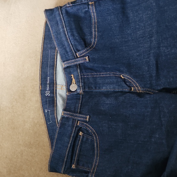 LEVIS Dark Blue Woman's 5 Pocket cotton Skinny jeans size 30 x 32.. - Picture 5 of 7